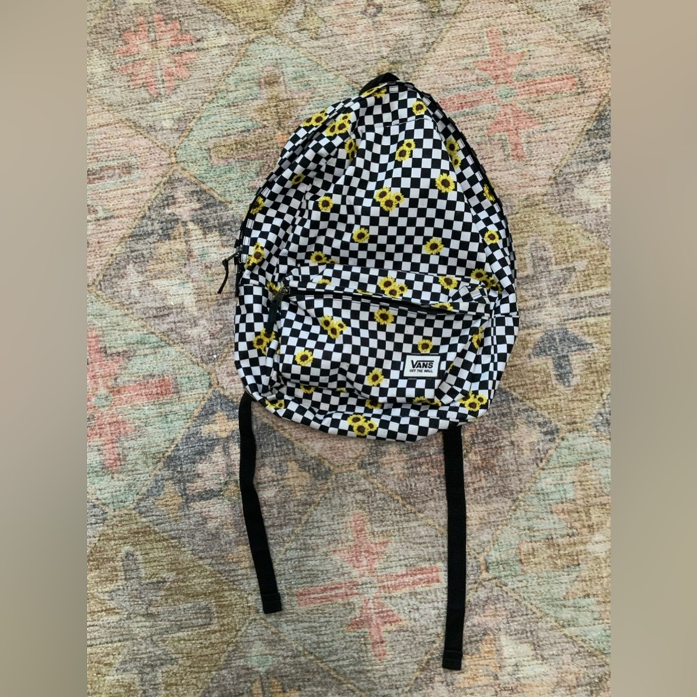 Checkered Sunflowers Vans Backpack